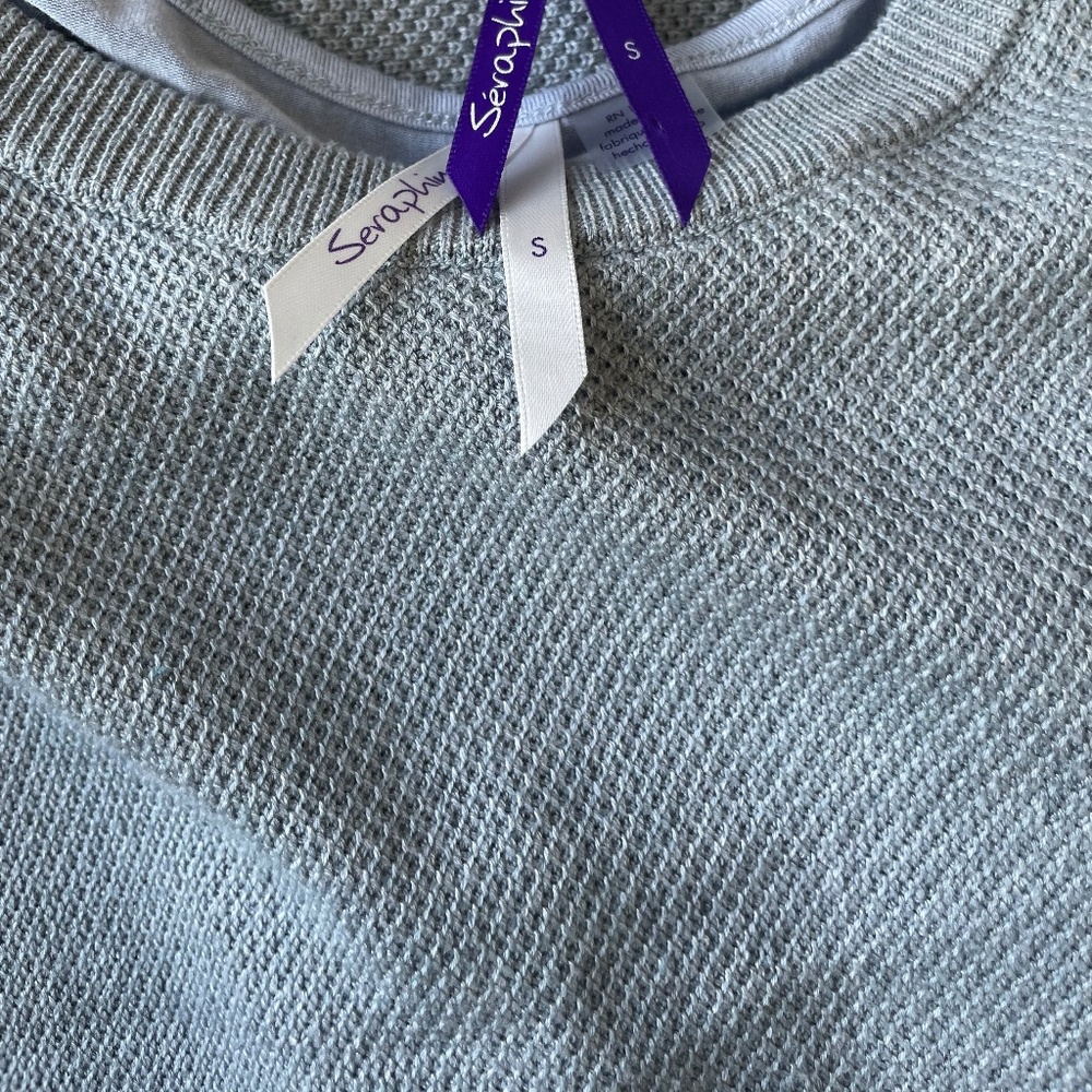 Slate blue maternity/nursing sweater combo with undershirt